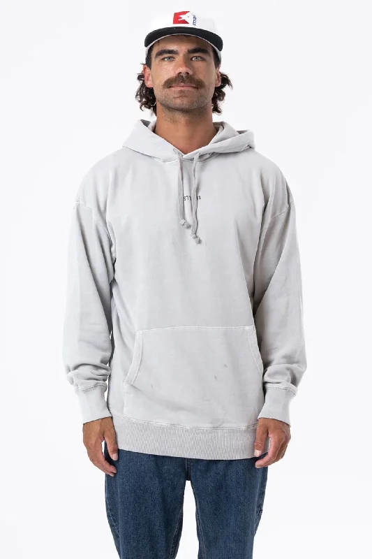 lush design hoodies -Minimal Thrills Slouch Pull On Hood Oyster Grey