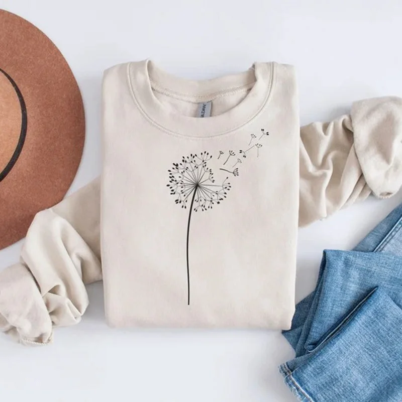 cat pun sweatshirts -Dandelion Sweatshirt, Dandelion Wishes Sweatshirt