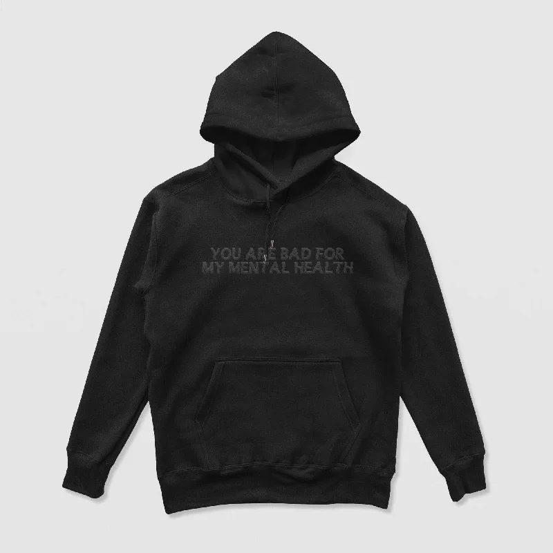 kin pattern hoodies -Bad For My Mental Health Blackout Hoodie