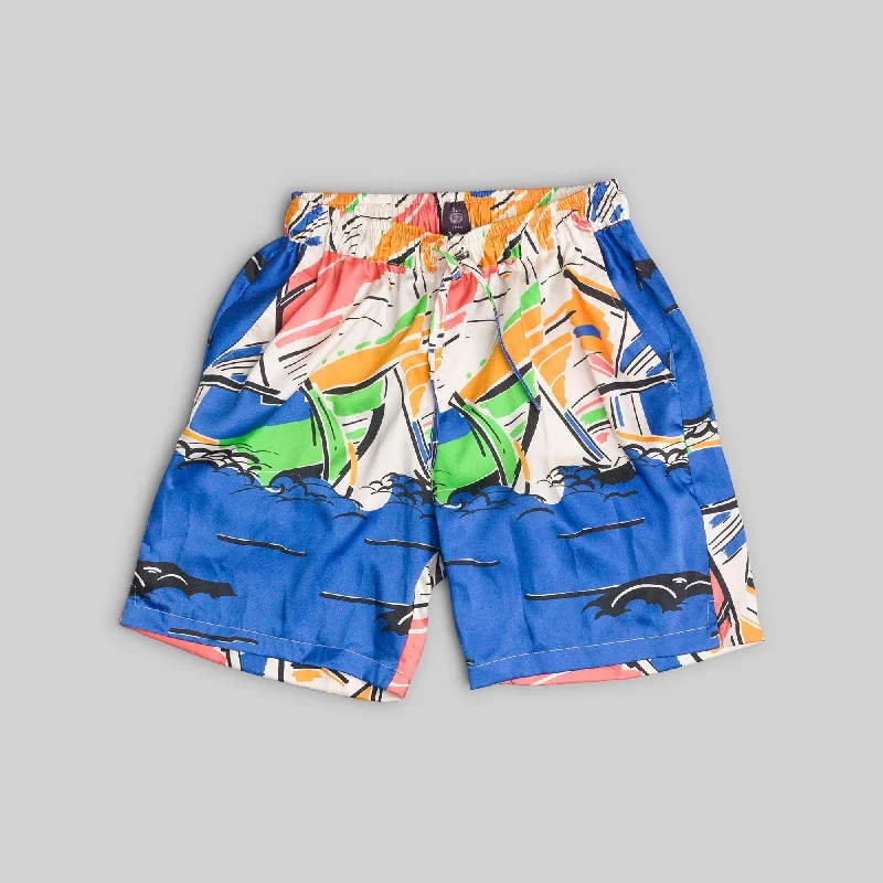 casual cropped shorts -casual cropped shorts -Silk Camp Shorts