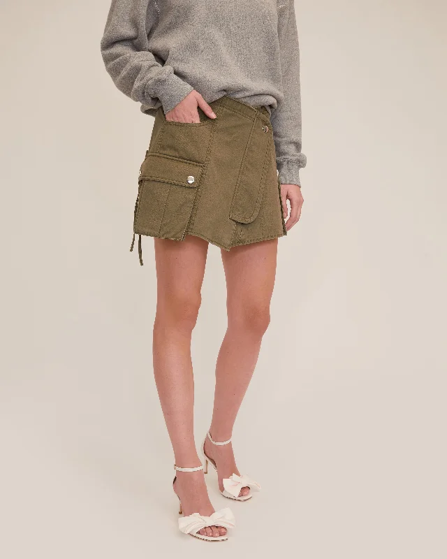 tough corduroy skirts -tough corduroy skirts -Rava Washed Canvas Cargo Mini Skirt