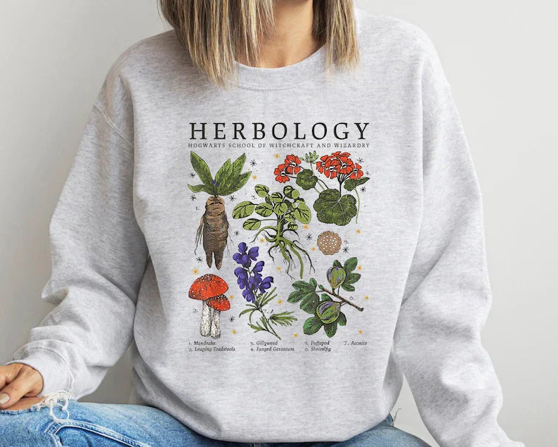 festive slogan sweatshirts -Herbology Plants Sweatshirt Gift For Plant Lover