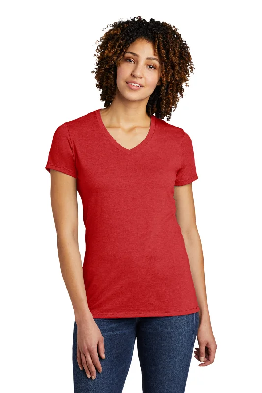 knit textured t-shirts -knit textured t-shirts -knit textured t-shirts -Allmade Womens Short Sleeve V-Neck T-Shirt - Rise Up Red