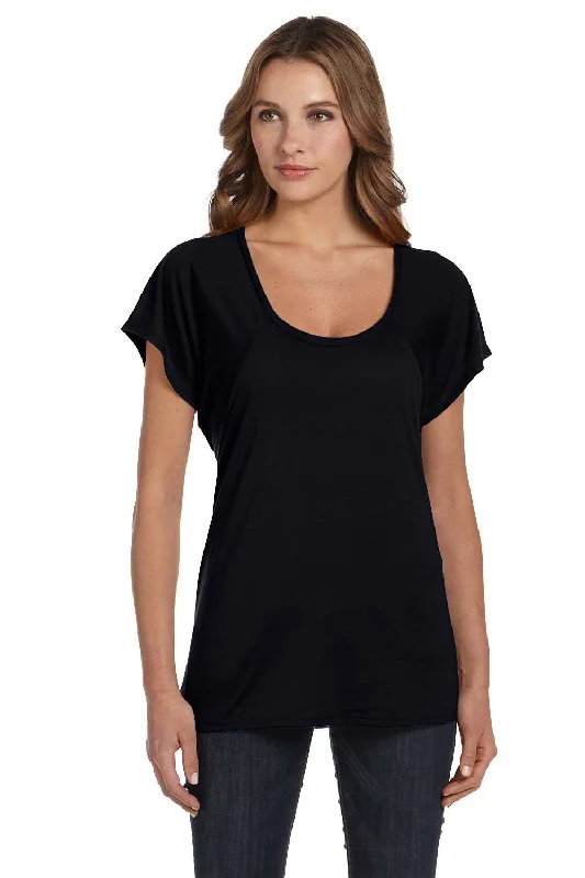 fast dry t-shirts -fast dry t-shirts -fast dry t-shirts -Bella + Canvas Womens Flowy Short Sleeve Scoop Neck T-Shirt - Black