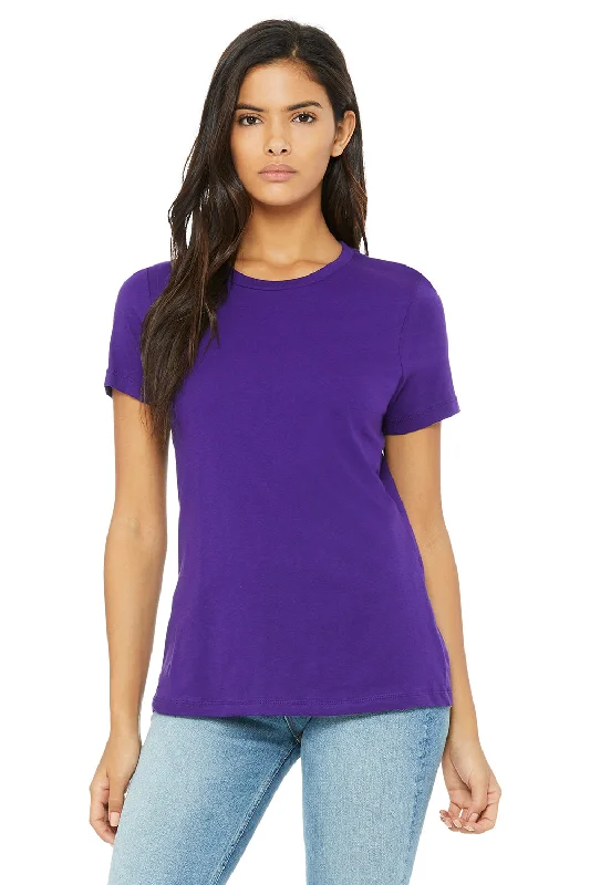 rib stretch t-shirts -rib stretch t-shirts -rib stretch t-shirts -Bella + Canvas Womens Relaxed Jersey Short Sleeve Crewneck T-Shirt - Team Purple