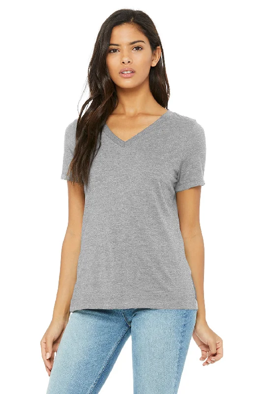 flex yoga t-shirts -flex yoga t-shirts -flex yoga t-shirts -Bella + Canvas Womens Relaxed Jersey Short Sleeve V-Neck T-Shirt - Heather Grey