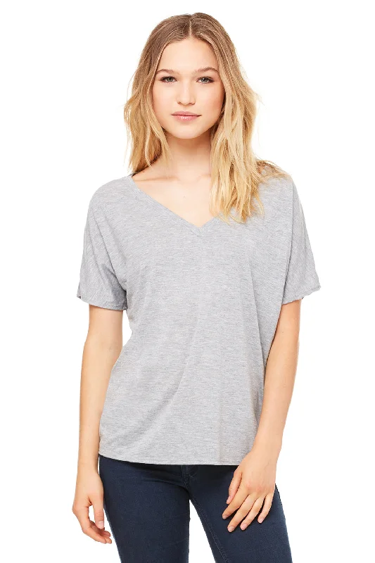 trail resilient t-shirts -trail resilient t-shirts -trail resilient t-shirts -Bella + Canvas Womens Slouchy Short Sleeve V-Neck T-Shirt - Heather Grey