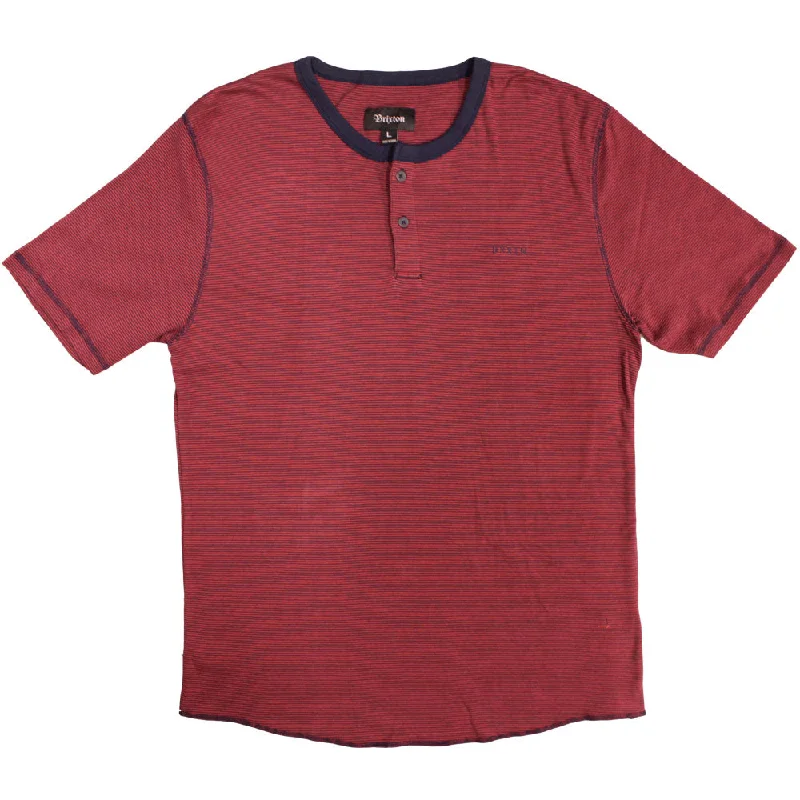 printed fun t-shirts -printed fun t-shirts -printed fun t-shirts -Brixton Lewis Henley T-shirt Red Navy