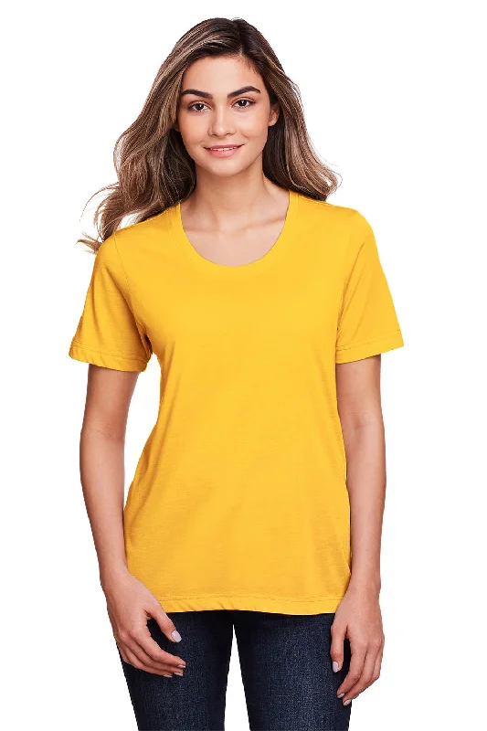 daily chill t-shirts -daily chill t-shirts -daily chill t-shirts -Core 365 Womens Fusion ChromaSoft Performance Moisture Wicking Short Sleeve Scoop Neck T-Shirt - Campus Gold