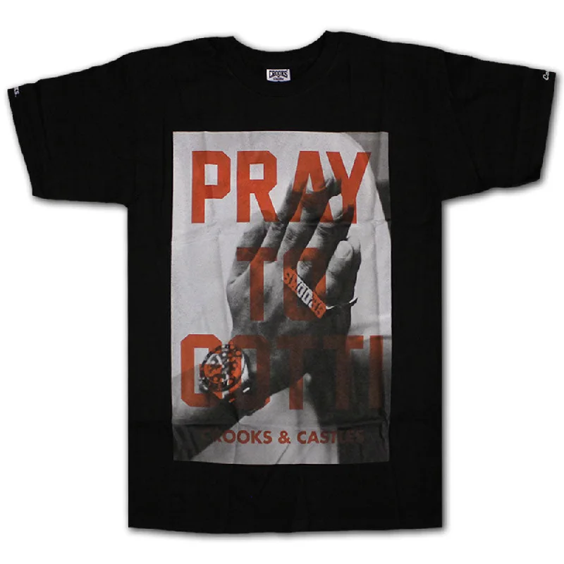 loose comfy t-shirts -loose comfy t-shirts -loose comfy t-shirts -Crooks & Castles Pray To Gotti T-Shirt Black