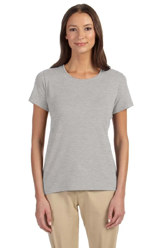 long warm t-shirts -long warm t-shirts -long warm t-shirts -Devon & Jones Womens Perfect Fit Short Sleeve Crewneck T-Shirt - Heather Grey