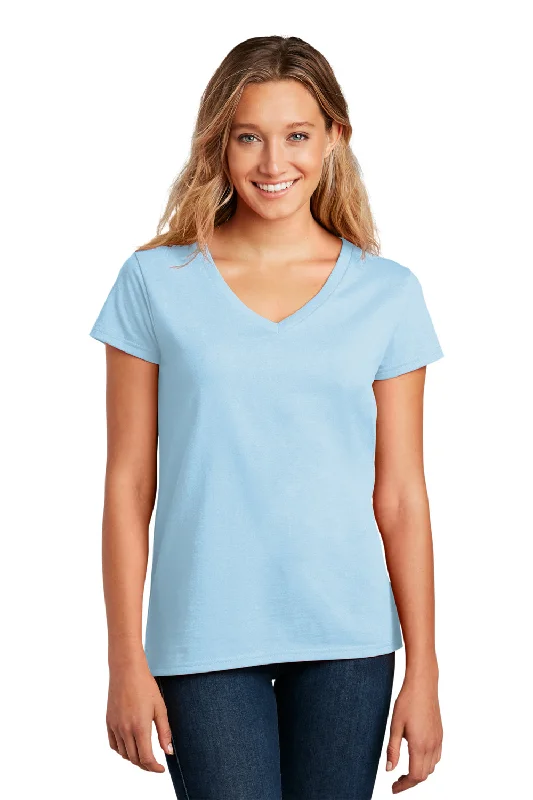 Saturday relaxed t-shirts -Saturday relaxed t-shirts -Saturday relaxed t-shirts -District Womens Re-Tee Short Sleeve V-Neck T-Shirt - Crystal Blue