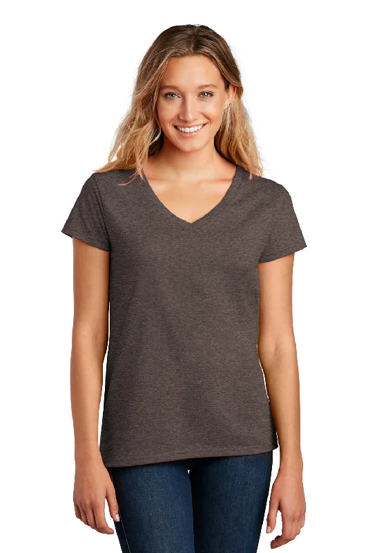 pocket utility t-shirts -pocket utility t-shirts -pocket utility t-shirts -District Womens Re-Tee Short Sleeve V-Neck T-Shirt - Heather Deep Brown