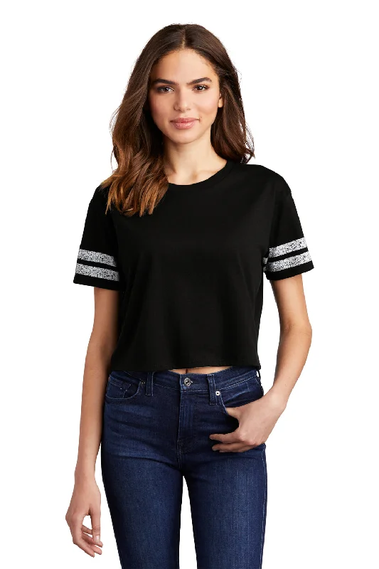 athletic fast t-shirts -athletic fast t-shirts -athletic fast t-shirts -District Womens Scorecard Crop Short Sleeve Crewneck T-Shirt - Black/White - Closeout