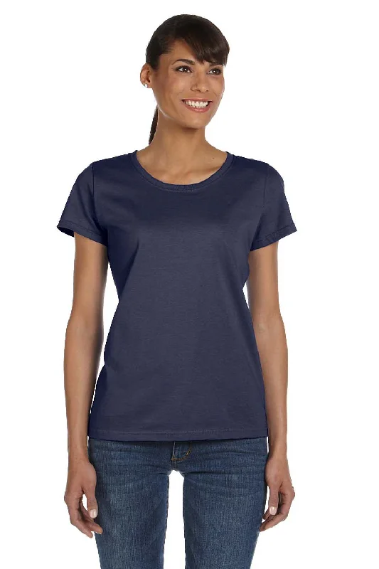 contrast trim t-shirts -contrast trim t-shirts -contrast trim t-shirts -Fruit Of The Loom Womens HD Jersey Short Sleeve Crewneck T-Shirt - Navy Blue