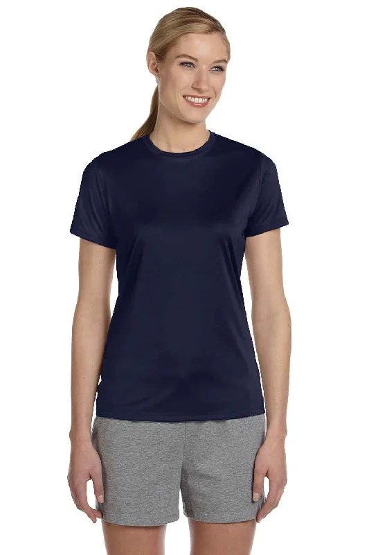 trendy baseball t-shirts -trendy baseball t-shirts -trendy baseball t-shirts -Hanes Womens Cool DRI FreshIQ Moisture Wicking Short Sleeve Crewneck T-Shirt - Navy Blue