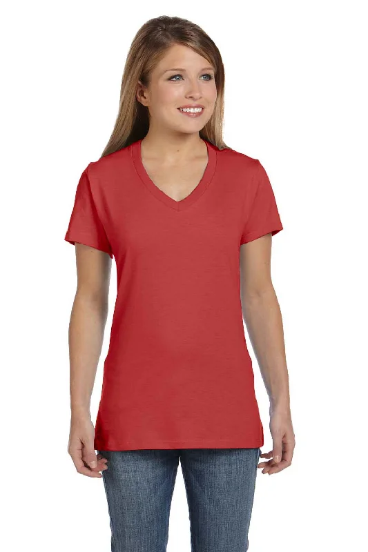 silky jersey t-shirts -silky jersey t-shirts -silky jersey t-shirts -Hanes Womens Nano-T Short Sleeve V-Neck T-Shirt - Vintage Red - Closeout