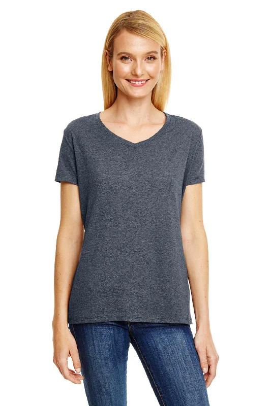 stretch rib t-shirts -stretch rib t-shirts -stretch rib t-shirts -Hanes Womens X-Temp FreshIQ Moisture Wicking Short Sleeve V-Neck T-Shirt - Slate Grey