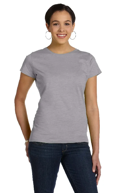 thick insulated t-shirts -thick insulated t-shirts -thick insulated t-shirts -LAT Womens Fine Jersey Short Sleeve Crewneck T-Shirt - Heather Grey