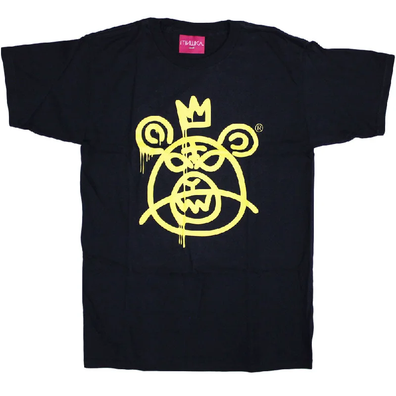 winter toasty t-shirts -winter toasty t-shirts -winter toasty t-shirts -Mishka Bear Mop T-Shirt Navy Yellow