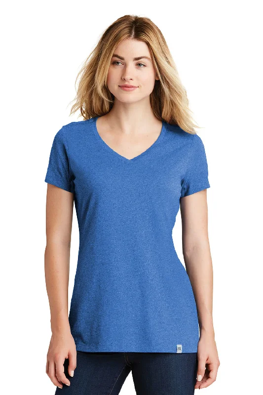 summer cool t-shirts -summer cool t-shirts -summer cool t-shirts -New Era Womens Heritage Short Sleeve V-Neck T-Shirt - Heather Royal Blue