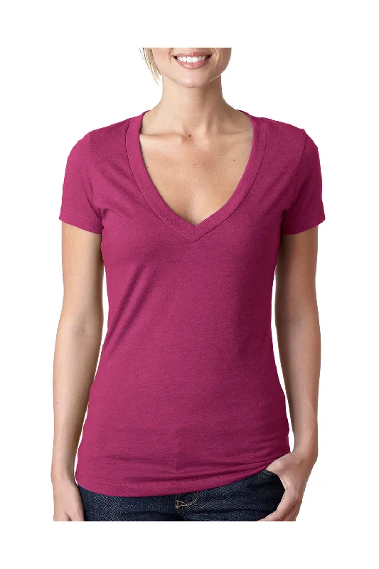 relaxed everyday t-shirts -relaxed everyday t-shirts -relaxed everyday t-shirts -Next Level Womens CVC Jersey Short Sleeve V-Neck T-Shirt - Lush Pink - Closeout