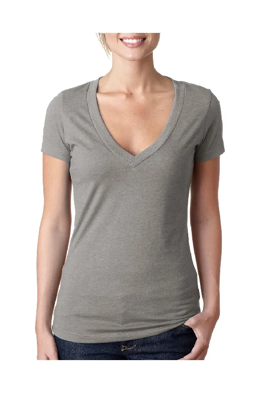 extended cozy t-shirts -extended cozy t-shirts -extended cozy t-shirts -Next Level Womens CVC Jersey Short Sleeve V-Neck T-Shirt - Stone Grey - Closeout