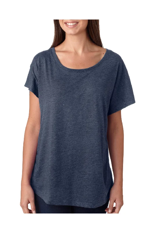 flared cuff t-shirts -flared cuff t-shirts -flared cuff t-shirts -Next Level Womens Dolman Jersey Short Sleeve Scoop Neck T-Shirt - Indigo Blue