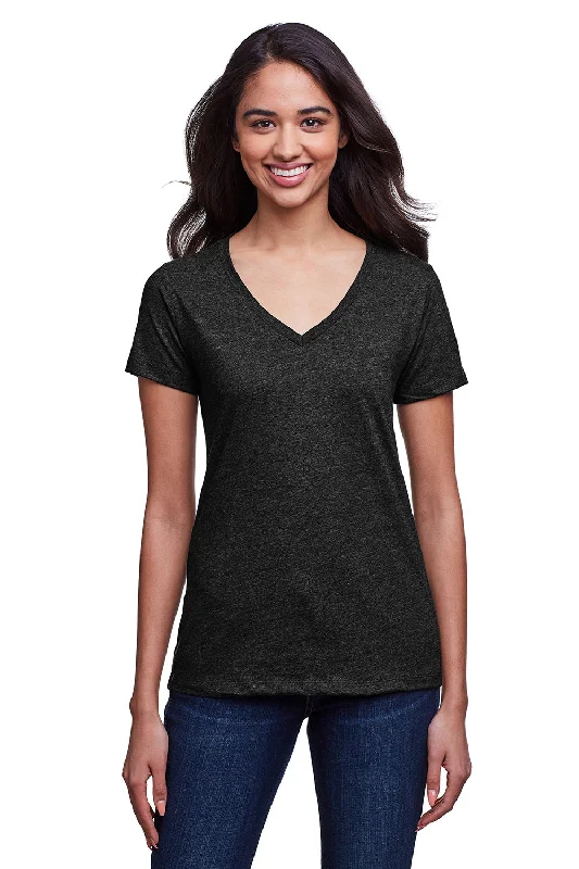 crisp slim cut t-shirts -crisp slim cut t-shirts -crisp slim cut t-shirts -Next Level Womens Eco Performance Moisture Wicking Short Sleeve V-Neck T-Shirt - Heather Black - Closeout