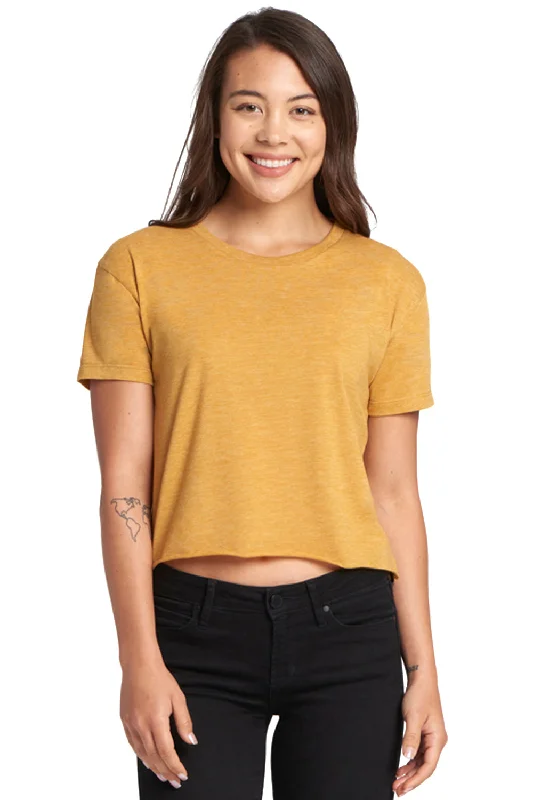 plain simple t-shirts -plain simple t-shirts -plain simple t-shirts -Next Level Womens Festival Cali Crop Short Sleeve Crewneck T-Shirt - Antique Gold