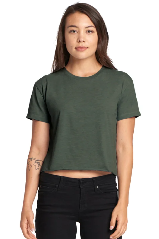 silky jersey t-shirts -silky jersey t-shirts -silky jersey t-shirts -Next Level Womens Festival Cali Crop Short Sleeve Crewneck T-Shirt - Royal Pine Green