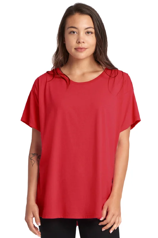 short cropped t-shirts -short cropped t-shirts -short cropped t-shirts -Next Level Womens Ideal Flow Short Sleeve Crewneck T-Shirt - Red - Closeout