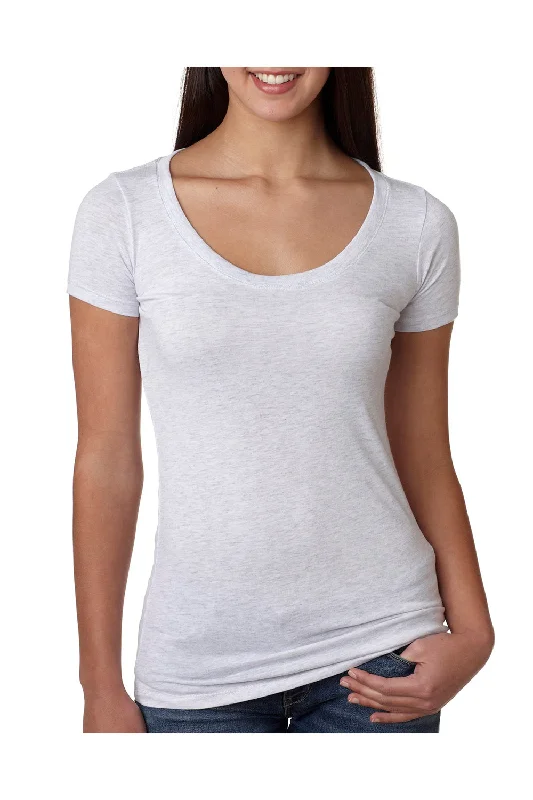 smooth cotton knit t-shirts -smooth cotton knit t-shirts -smooth cotton knit t-shirts -Next Level Womens Jersey Short Sleeve Scoop Neck T-Shirt - Heather White - Closeout