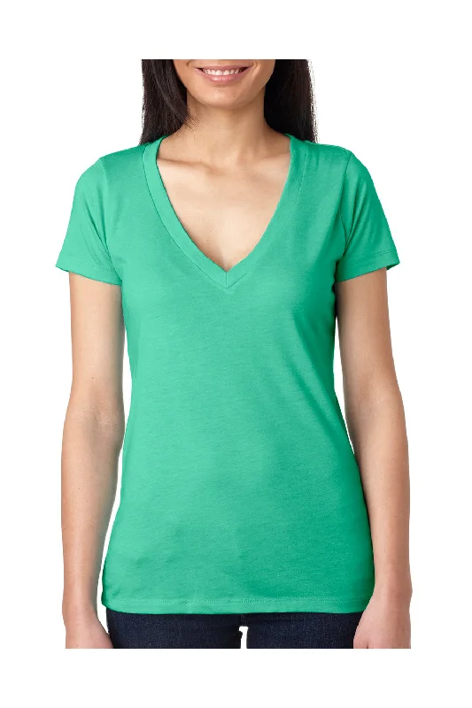 sleek boat neck t-shirts -sleek boat neck t-shirts -sleek boat neck t-shirts -Next Level Womens Jersey Short Sleeve V-Neck T-Shirt - Envy Green - Closeout