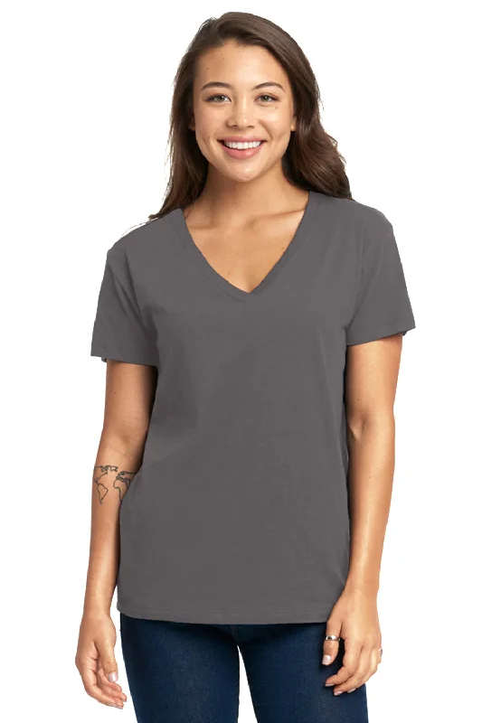 neat fitted t-shirts -neat fitted t-shirts -neat fitted t-shirts -Next Level Womens Relaxed Short Sleeve V-Neck T-Shirt - Heavy Metal Grey