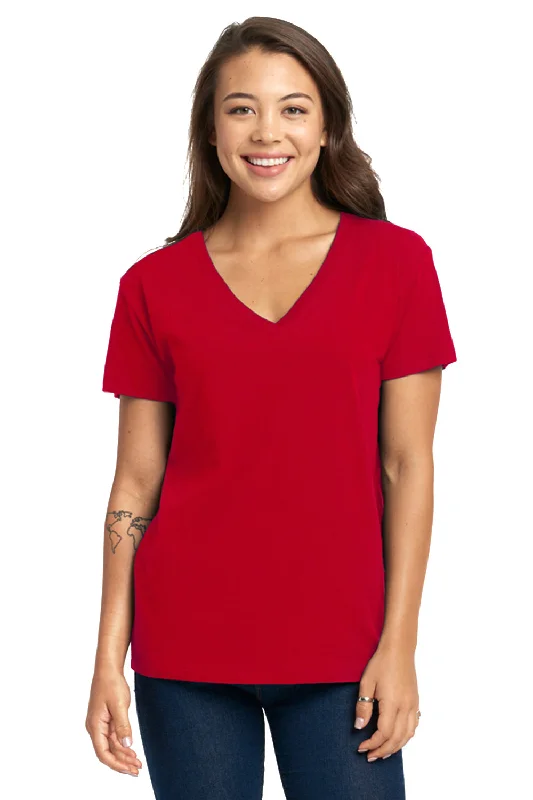 light jersey t-shirts -light jersey t-shirts -light jersey t-shirts -Next Level Womens Relaxed Short Sleeve V-Neck T-Shirt - Red - Closeout