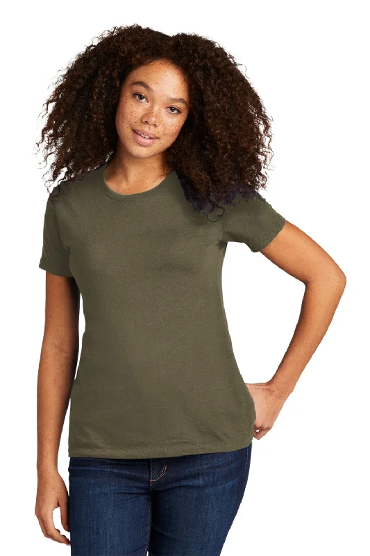 cotton knit t-shirts -cotton knit t-shirts -cotton knit t-shirts -Next Level Womens Boyfriend Fine Jersey Short Sleeve Crewneck T-Shirt - Military Green - Closeout