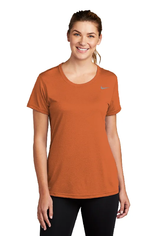 hem flared t-shirts -hem flared t-shirts -hem flared t-shirts -Nike Womens Legend Dri-Fit Moisture Wicking Short Sleeve Crewneck T-Shirt - Desert Orange