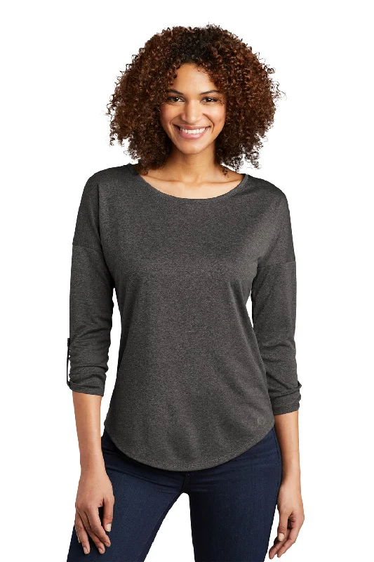 long warm t-shirts -long warm t-shirts -long warm t-shirts -Ogio Womens Gravitate Moisture Wicking 3/4 Sleeve Scoop Neck T-Shirt - Heather Dark Grey