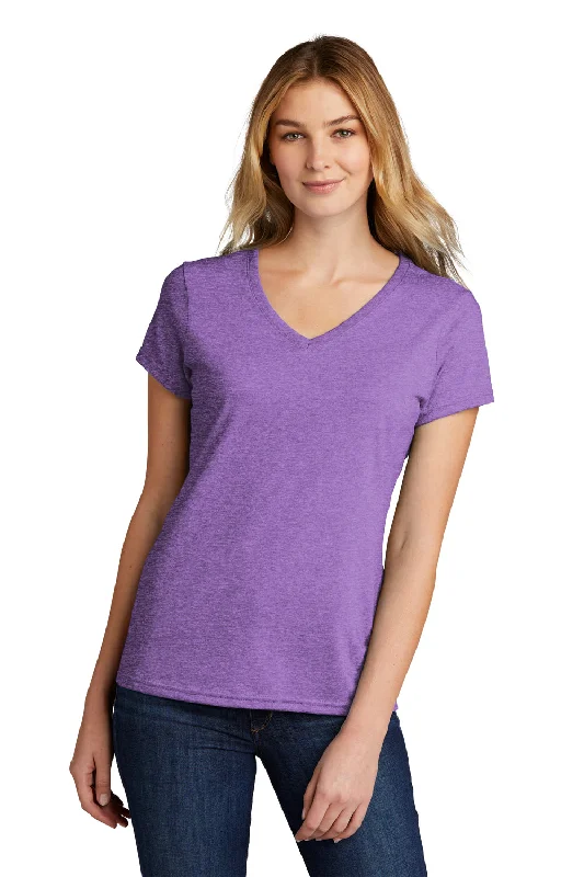 yoga flex t-shirts -yoga flex t-shirts -yoga flex t-shirts -Port & Company Womens Short Sleeve V-Neck T-Shirt - Heather Team Purple