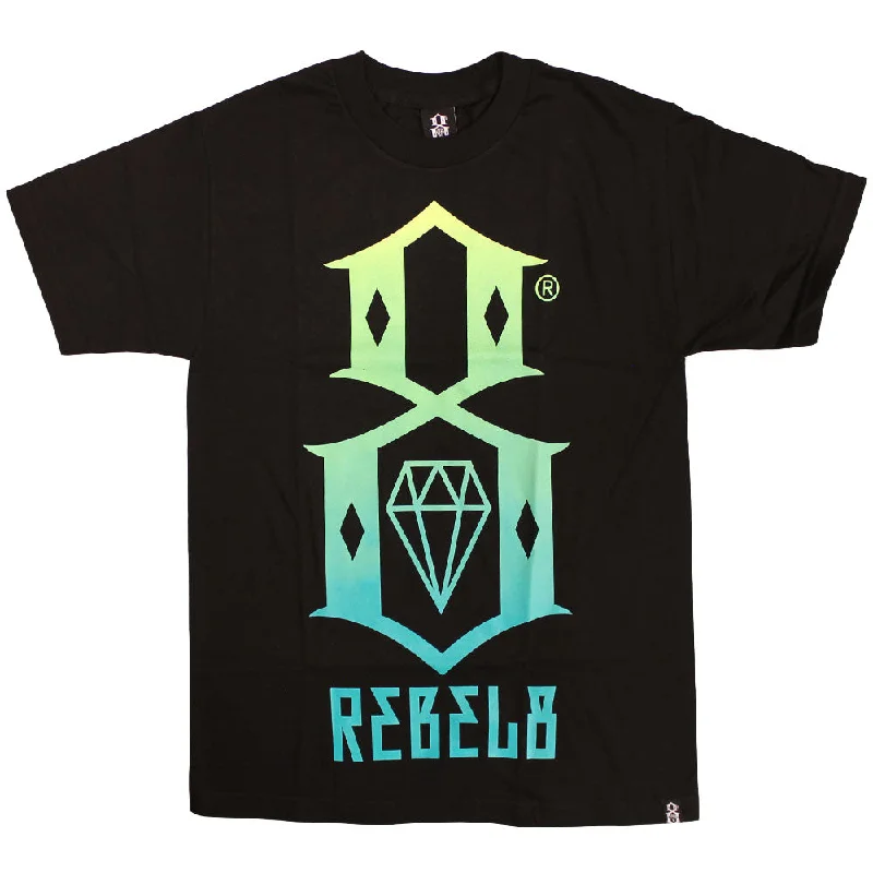 dynamic striped t-shirts -dynamic striped t-shirts -dynamic striped t-shirts -Rebel8 Gradient Logo T-shirt Black Green