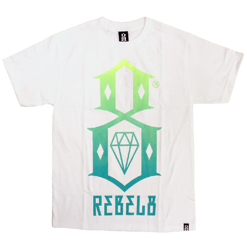 flared cuff t-shirts -flared cuff t-shirts -flared cuff t-shirts -Rebel8 Gradient Logo T-shirt White Green