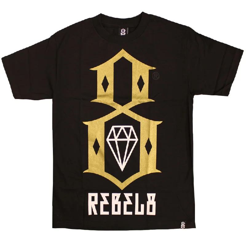 Saturday relaxed t-shirts -Saturday relaxed t-shirts -Saturday relaxed t-shirts -Rebel8 Logo T-shirt Black Gold