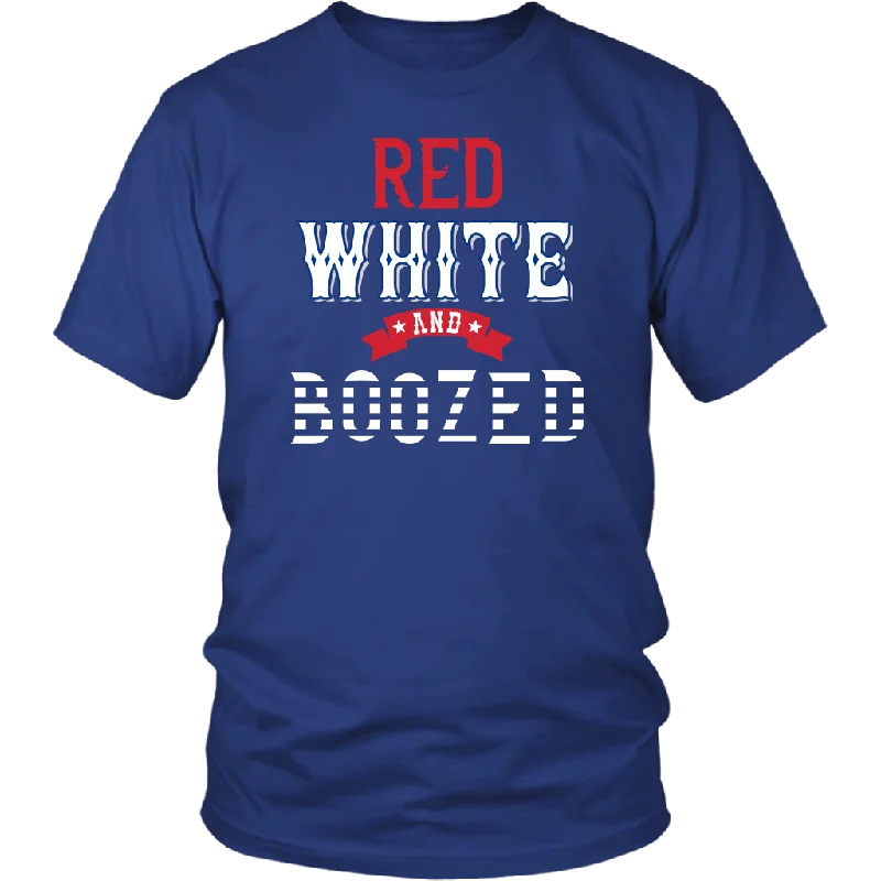 fun ringer t-shirts -fun ringer t-shirts -fun ringer t-shirts -RED, WHITE and BOOZED Unisex Short Sleeve T-Shirt