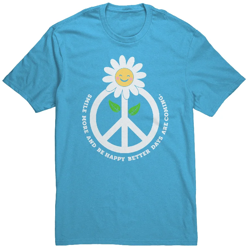 cropped casual t-shirts -cropped casual t-shirts -cropped casual t-shirts -SMILE MORE Daisy and Peace Sign Unisex T-Shirt