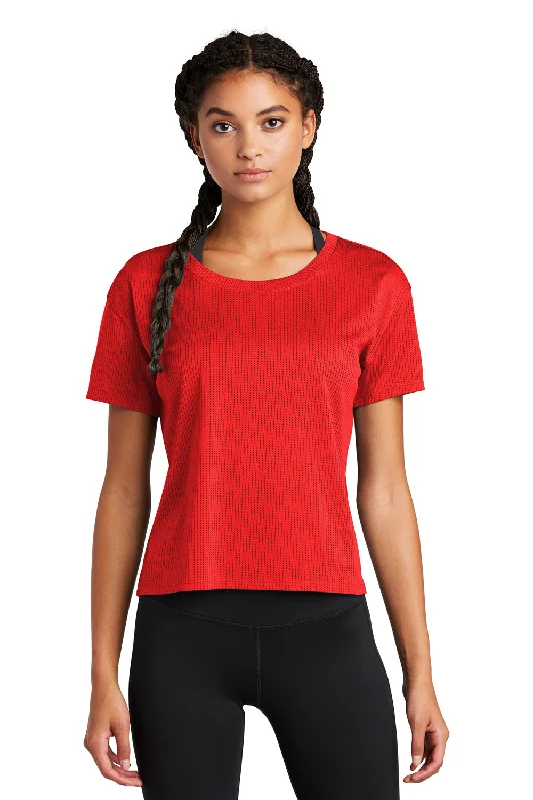 solid gym t-shirts -solid gym t-shirts -solid gym t-shirts -Sport-Tek Womens Draft Crop Short Sleeve Crewneck T-Shirt - True Red