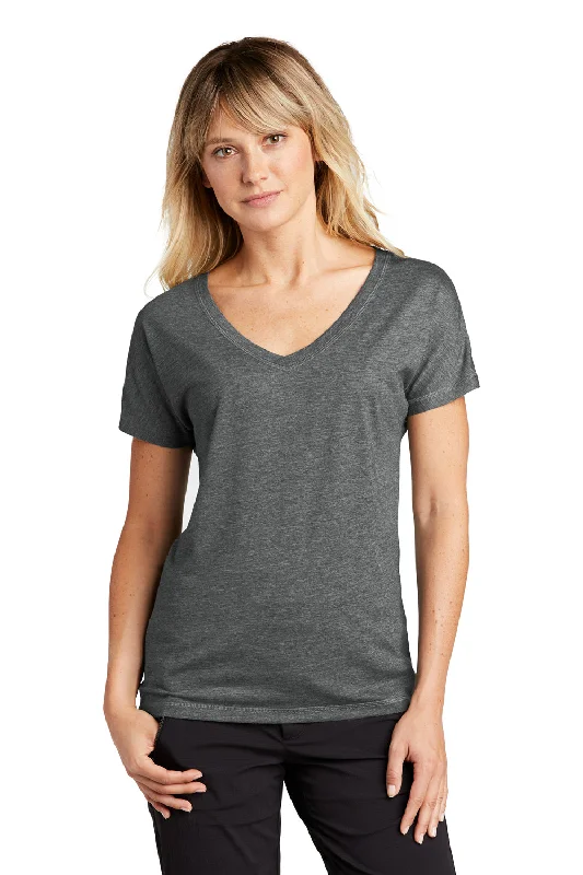 blended fabric t-shirts -blended fabric t-shirts -blended fabric t-shirts -Sport-Tek Womens Moisture Wicking Short Sleeve V-Neck T-Shirt - Heather Dark Grey - Closeout