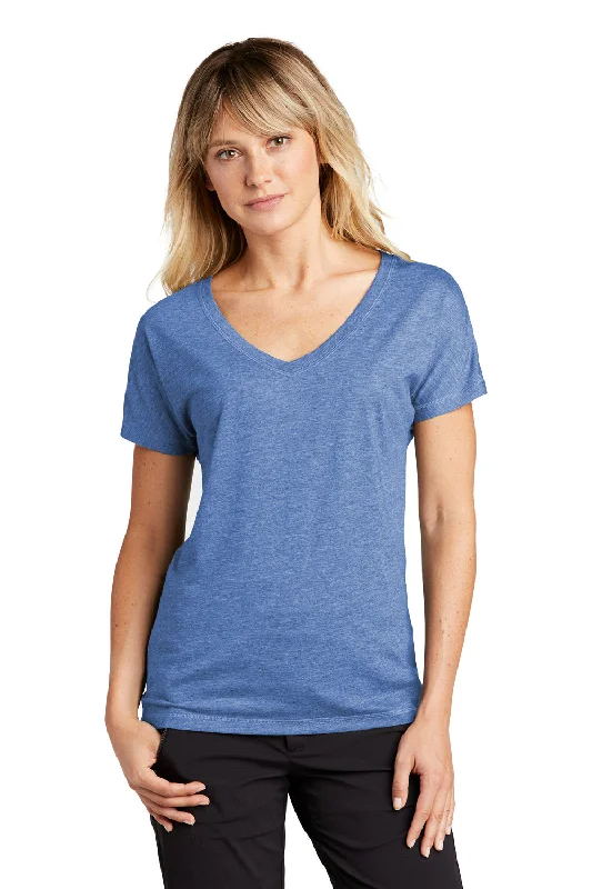 contrast trim t-shirts -contrast trim t-shirts -contrast trim t-shirts -Sport-Tek Womens Moisture Wicking Short Sleeve V-Neck T-Shirt - Heather True Royal Blue - Closeout