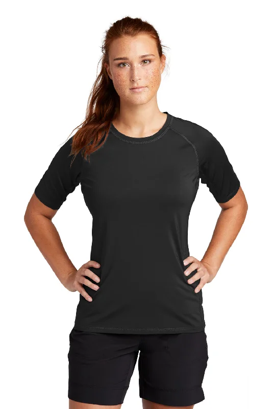 toasty winter t-shirts -toasty winter t-shirts -toasty winter t-shirts -Sport-Tek Womens Rashguard Moisture Wicking Short Sleeve Crewneck T-Shirt - Black