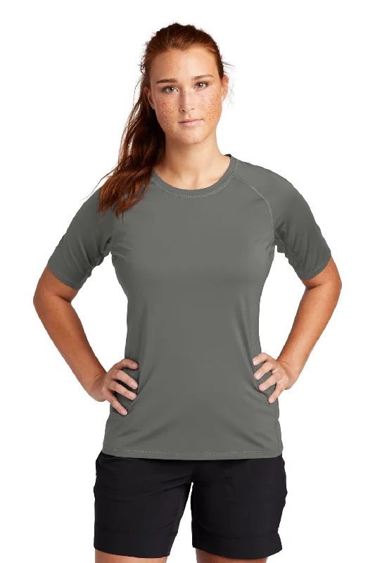 chill daily t-shirts -chill daily t-shirts -chill daily t-shirts -Sport-Tek Womens Rashguard Moisture Wicking Short Sleeve Crewneck T-Shirt - Dark Smoke Grey